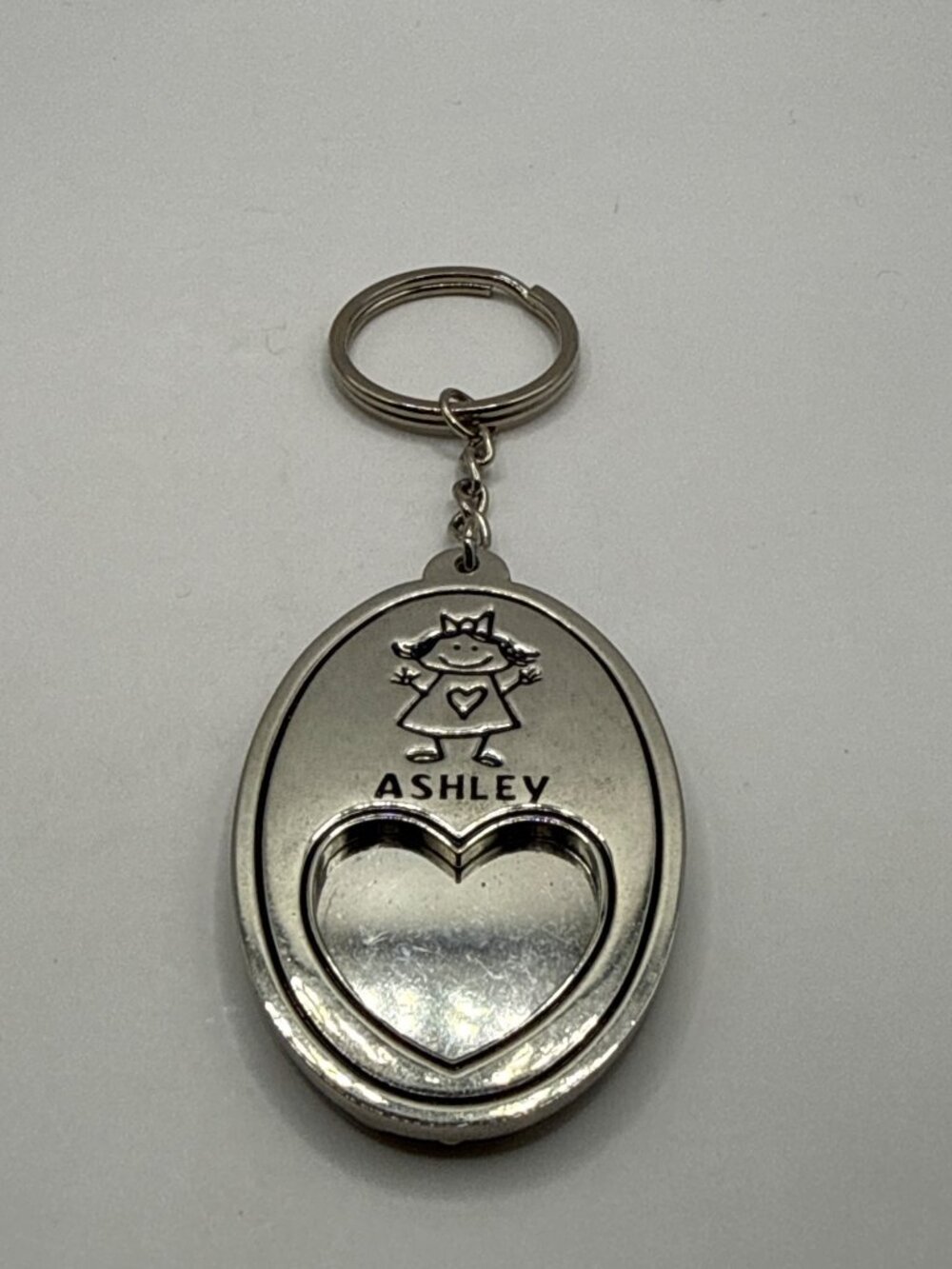 Personalized Ashley Keychain With Heart-Shaped Photo Insert